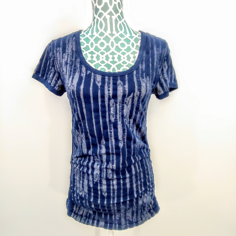 Athleta women's dark blue gathered side top